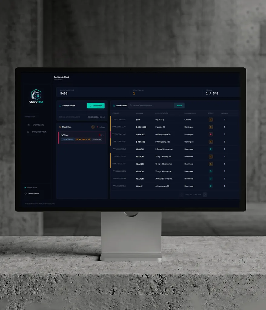 StockBot — Plataforma SaaS para farmacias robotizadas