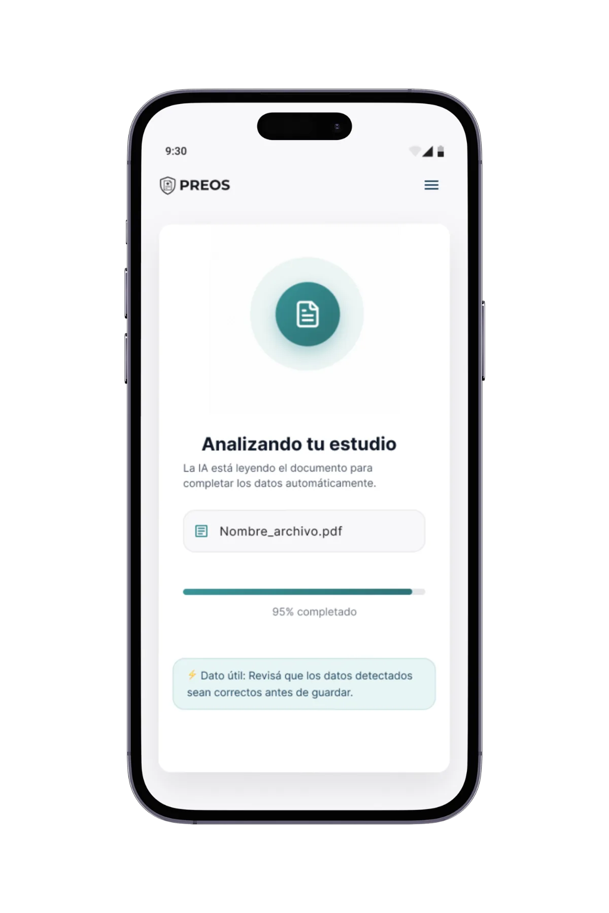 Microcopy claro y directo - Preos